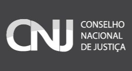 A imagem mostra um fundo escuro com a logomarca do Conselho Nacional de Justiça, formada pelas l...