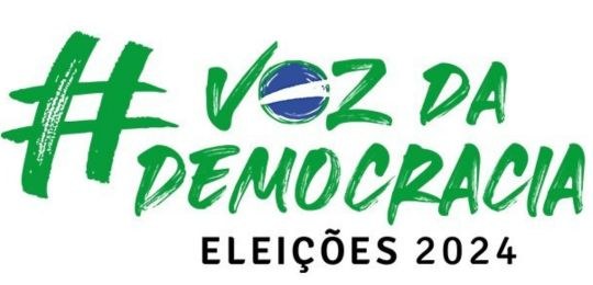 TSE-voz-da-democracia-eleicoes-2024 Banner com a inscrição #Voz da Democracia Eleições 2024