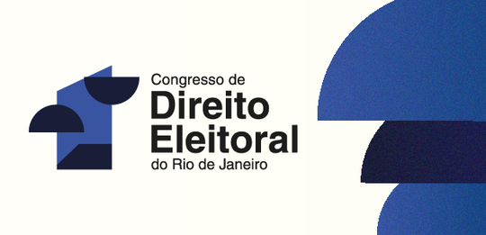 Imagem com fundo claro. À esquerda, há um símbolo estilizado nas cores azul e azul-escuro que le...