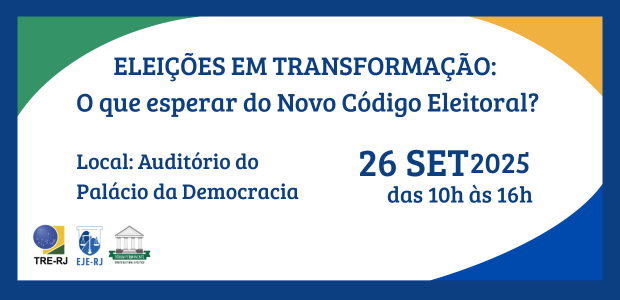 Banner de divulgação com o nome, o local, o dia e  o horário do evento e com as bordas nas cores...