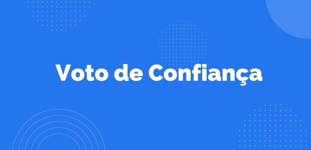 EJE-RJ lança projeto "Voto de Confiança" Em um fundo azul, o termo Voto de Confiança na cor branca