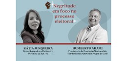 fotos dos participantes da live entre o texto "Negritude em foco no processo eleitoral"