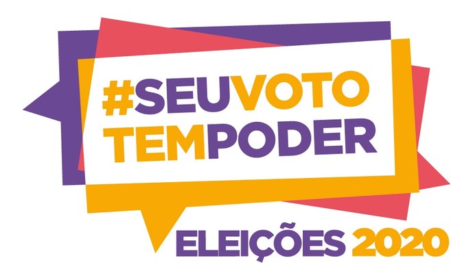#PraCegoVer: Na imagem aparece o logotipo das eleições 2020