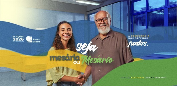 TRE-RO convida eleitoras e eleitores para atuarem como mesários voluntários nas Eleições 2026.