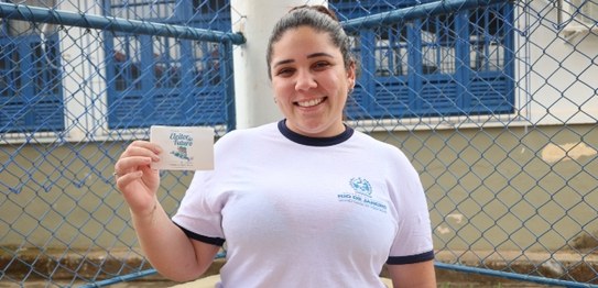 A estudante Yasmin, de 17 anos, aproveitou a ação do TRE-RJ para tirar o primeiro título
