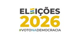 A imagem apresenta a identidade visual das Eleições 2026, com o texto “ELEIÇÕES 2026” em destaqu...