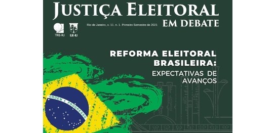 capa da Revista Eleitoral em Debate; texto  "Revista Eleitoral em Debate -Reforma Eleitoral Bras...