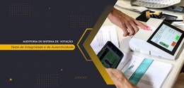 Imagem dividida em duas partes; à esquerda, fundo preto, e texto em branco e amarelo “Auditoria ...