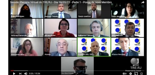 TRE-RJ dá posse ao desembargador federal Reis Friede print da tela da sessão plenária virtual