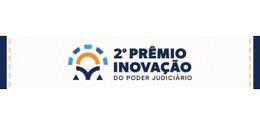 Banner do “2º Prêmio Inovação do Poder Judiciário”, com fundo claro e o logotipo colorido ao lad...
