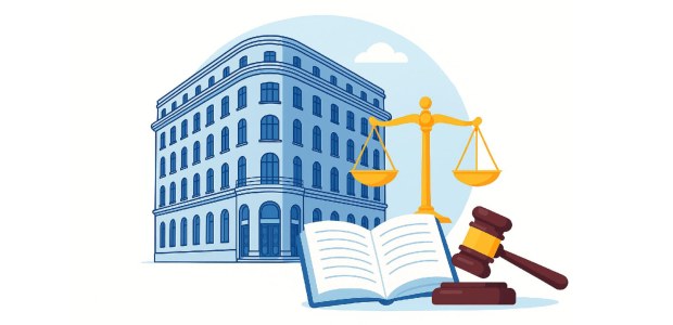 TRE-RJ lança informativo mensal de jurisprudência Ilustração com elementos ligados à Justiça, como o novo prédio do Tribunal, uma balança dourada ...