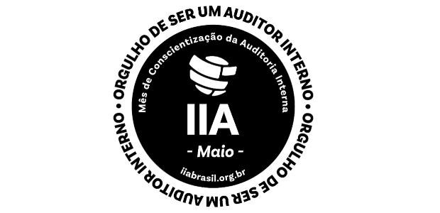 Descrição da imagem: selo da campanha em preto e branco, em que se lê,  orgulho de ser um audito...