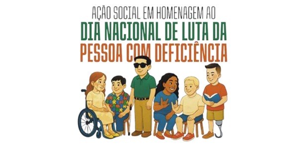 TRE-RJ participará de ação pelo Dia Nacional da Pessoa com Deficiência Ilustração colorida mostra seis pessoas com diferentes tipos de deficiência em posição de destaq...