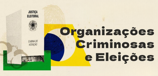 TRE-RJ promove painel sobre organizações criminosas e eleições no TJRJ Banner institucional em fundo bege com título “Organizações Criminosas e Eleições”, formas geomé...