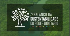 fundo verde; à esquerda, arte de uma árvore; à direita, texto “7º Balanço de Sustentabilidade do...