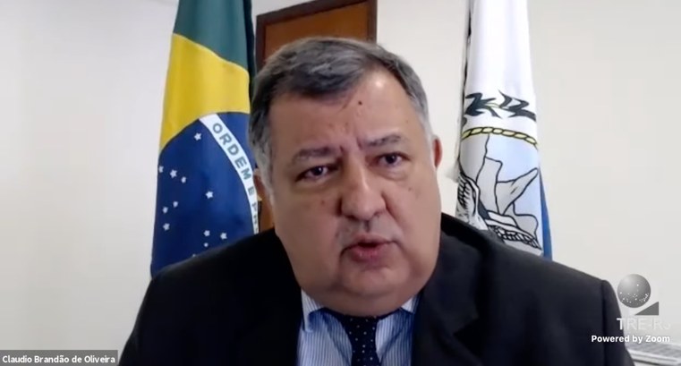 TRE-RJ Última sessão desembargador Claúdio Brandão print da tela da sessão