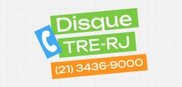 Descrição da imagem: Logo da campanha com um fone de telefone antigo ao lado do termo Disque TRE...